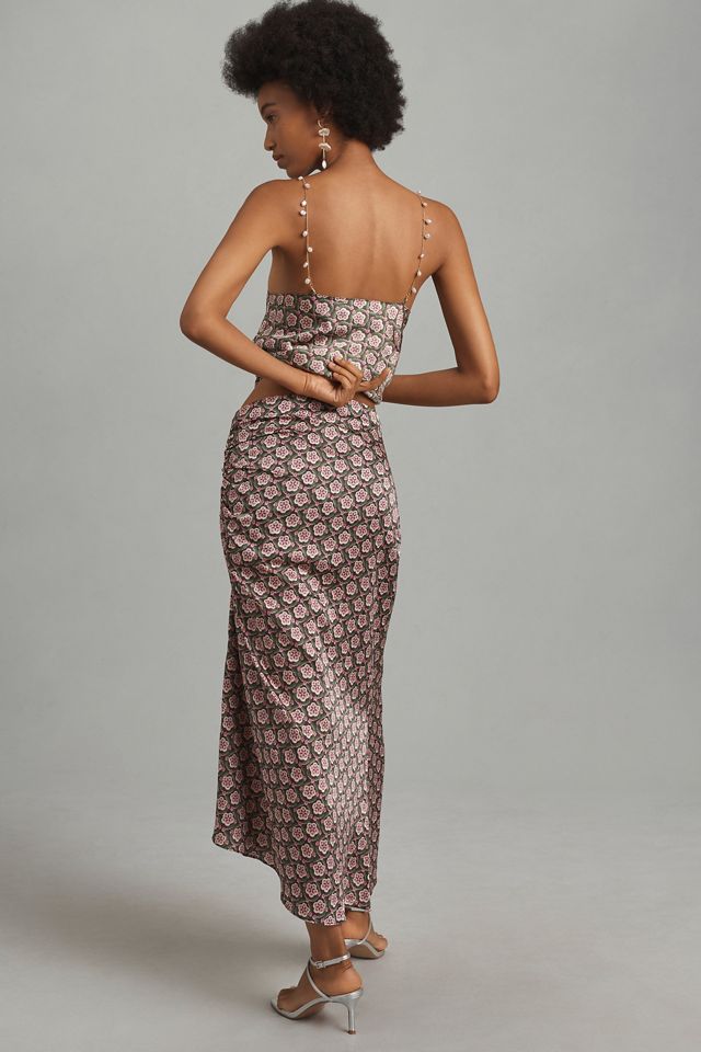 Bishop + Young Satin Ruched Maxi Skirt #2