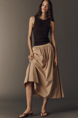 Cotton Midi Skirt