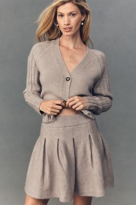 By Anthropologie Pleated Sweater Mini Skirt