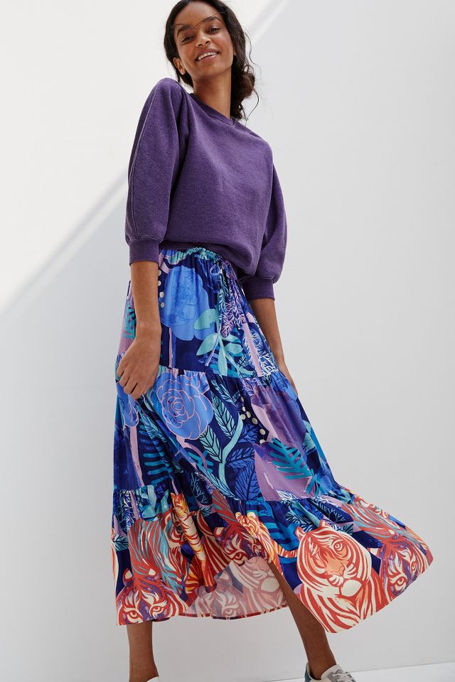 Tiered maxi 2024 skirt anthropologie