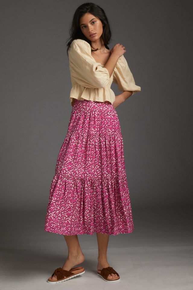 Marcella Tiered Midi Skirt | Anthropologie display picture 1