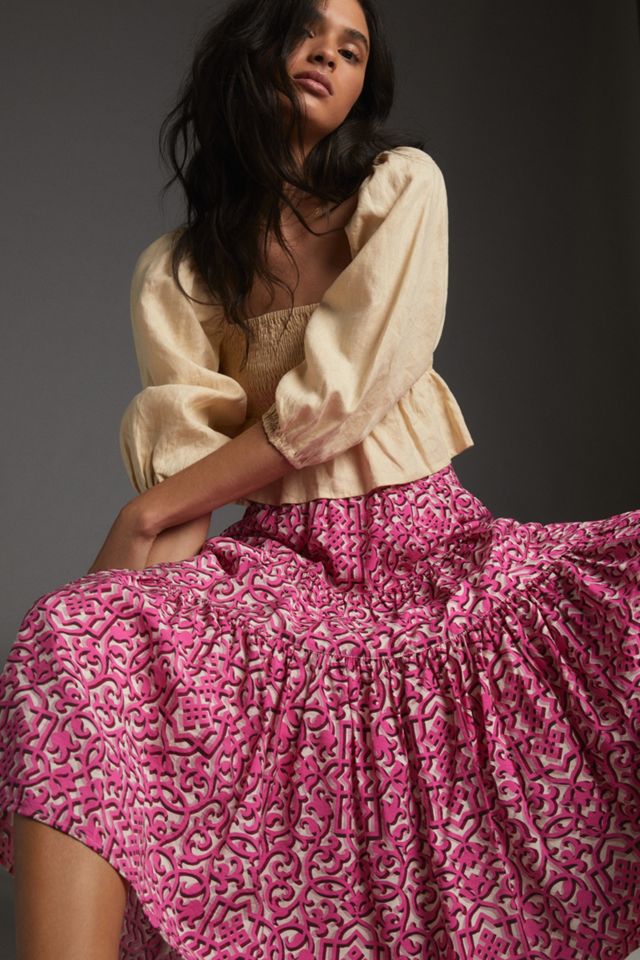 Marcella Tiered Midi Skirt | Anthropologie display picture 1