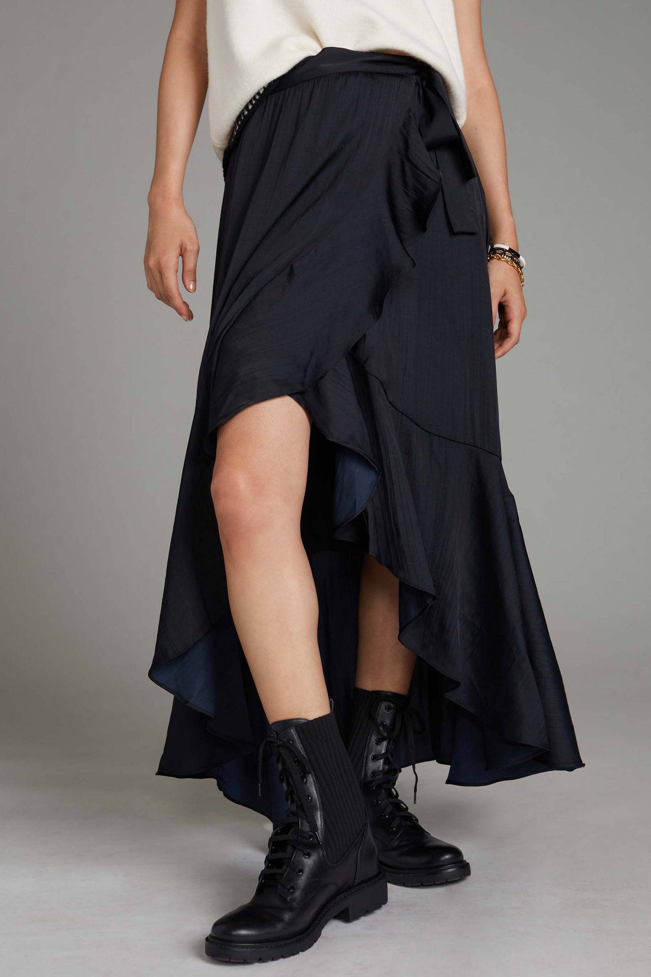 Maeve Ruffled Wrap Maxi Skirt