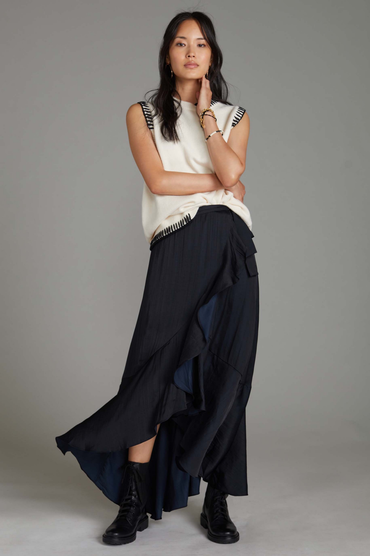 Maeve Ruffled Wrap Maxi Skirt