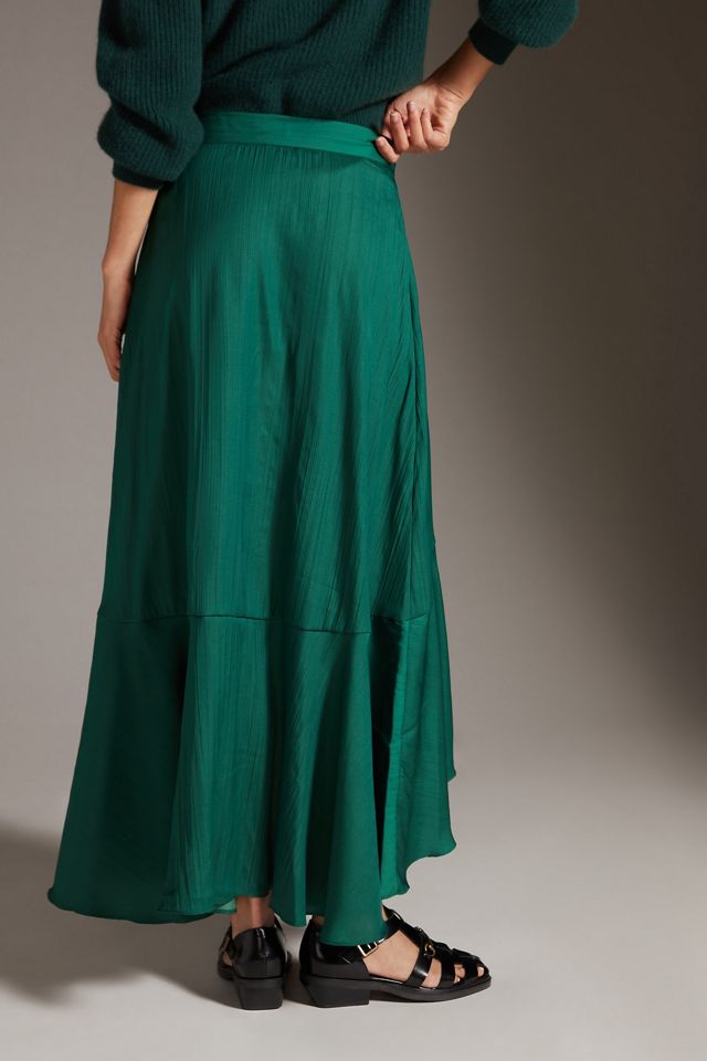 Jupe longue portefeuille à volants Maeve #1