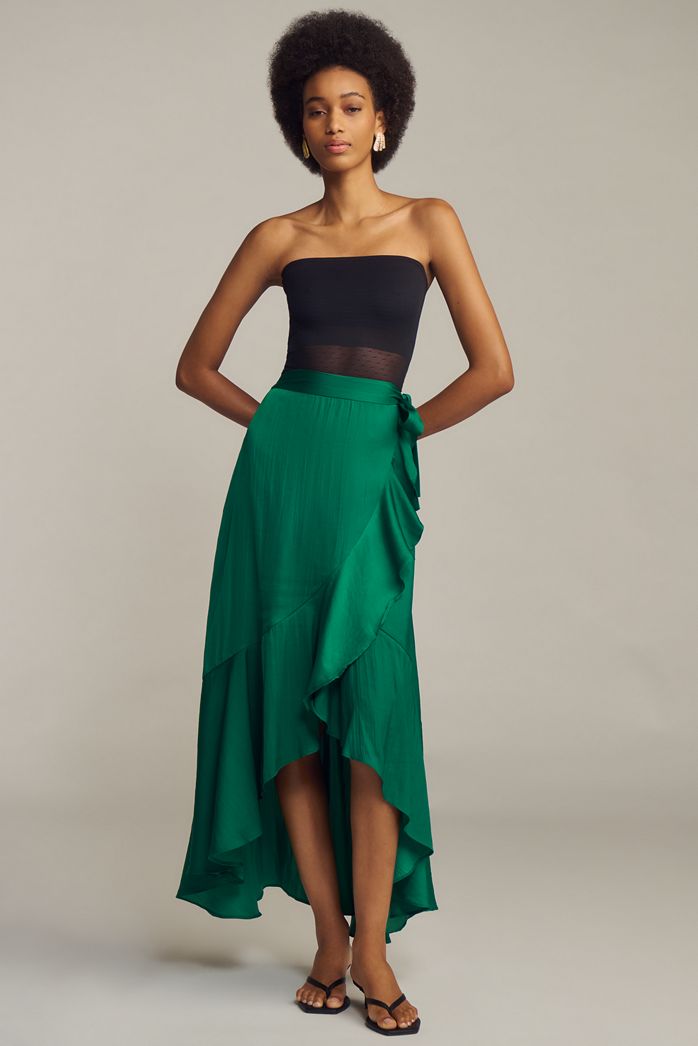 Maeve Ruffled Wrap Maxi Skirt