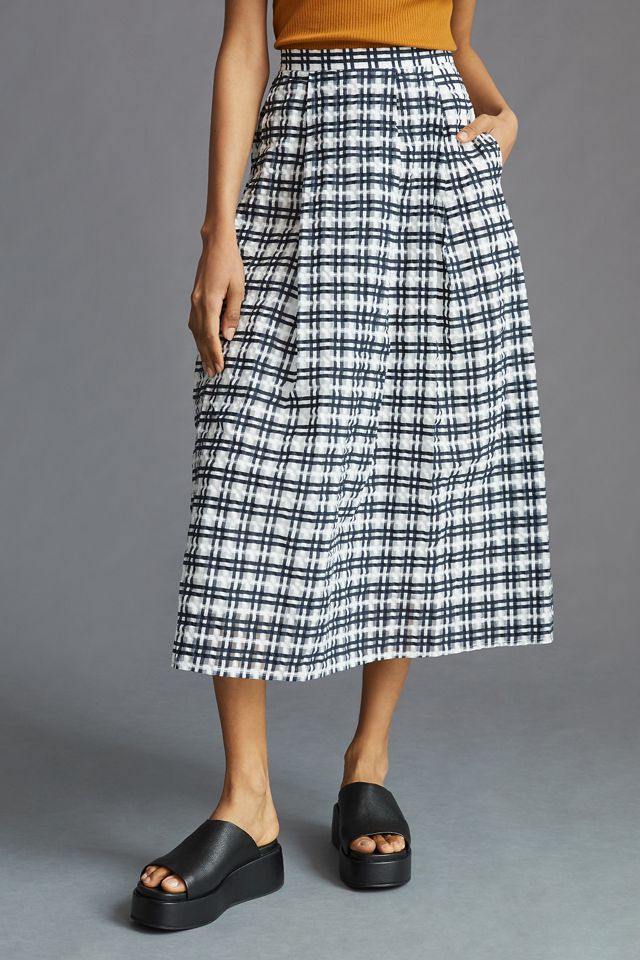 Maeve Plaid Circle Midi Skirt #2