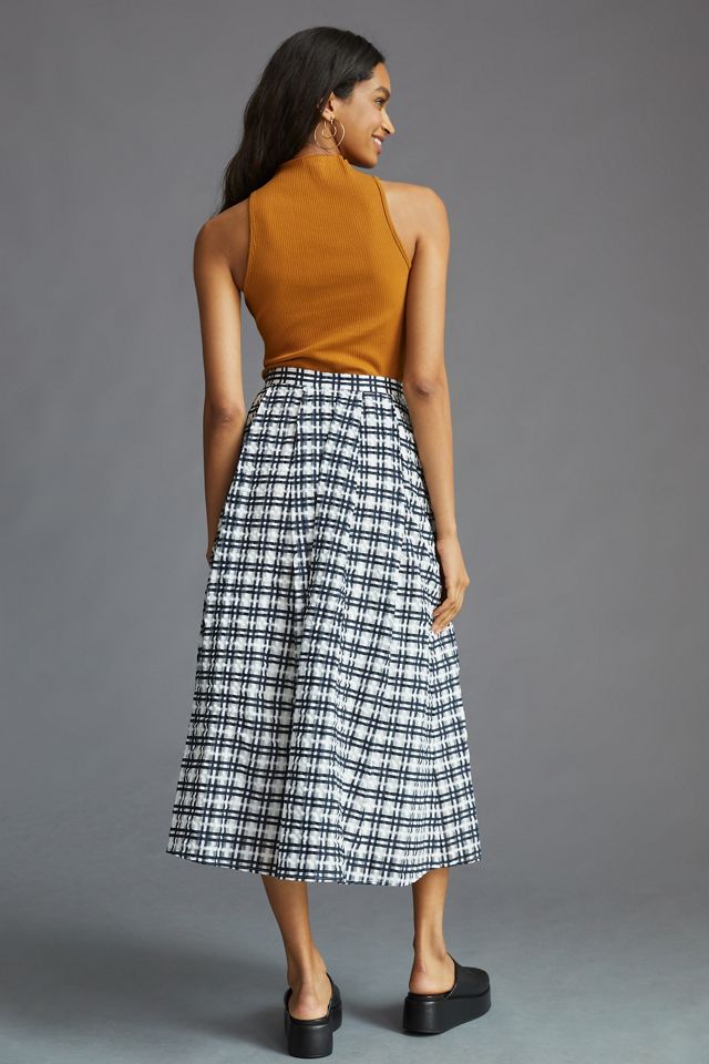 Maeve Plaid Circle Midi Skirt #4