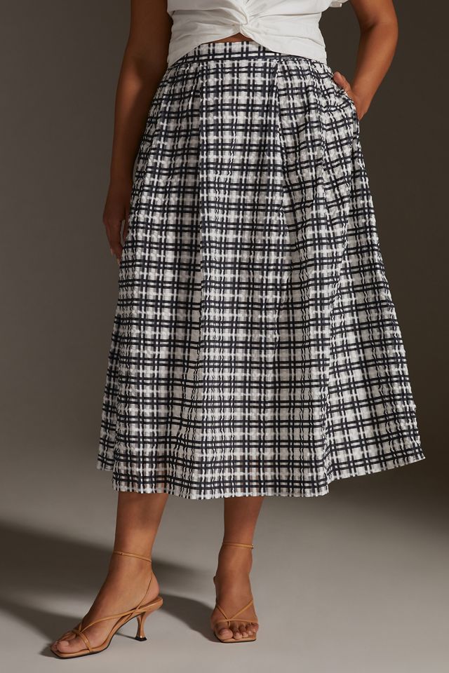 Maeve Plaid Circle Midi Skirt #6