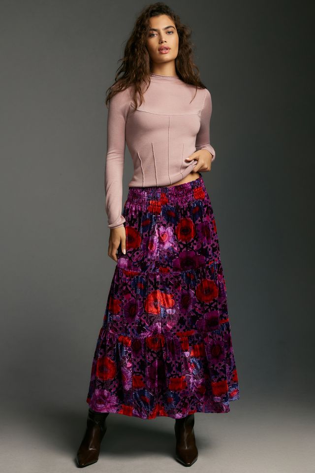 The Somerset Maxi Skirt: Nina Pace Velvet Edition | Anthropologie