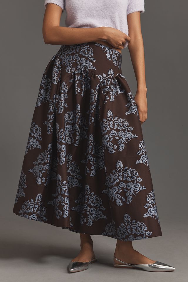 By Anthropologie Brocade Midi Skirt #1