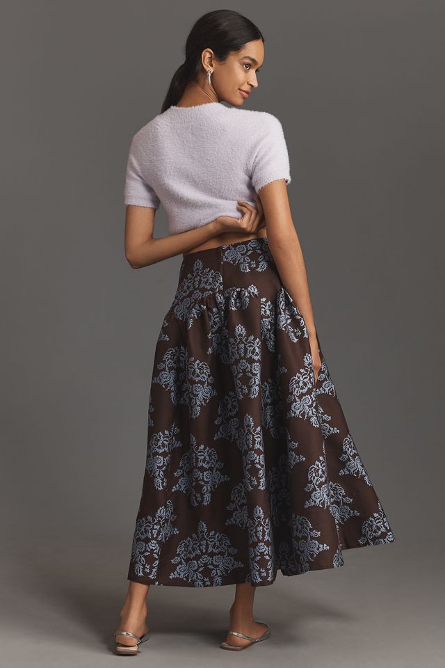 By Anthropologie Brocade Midi Skirt #2