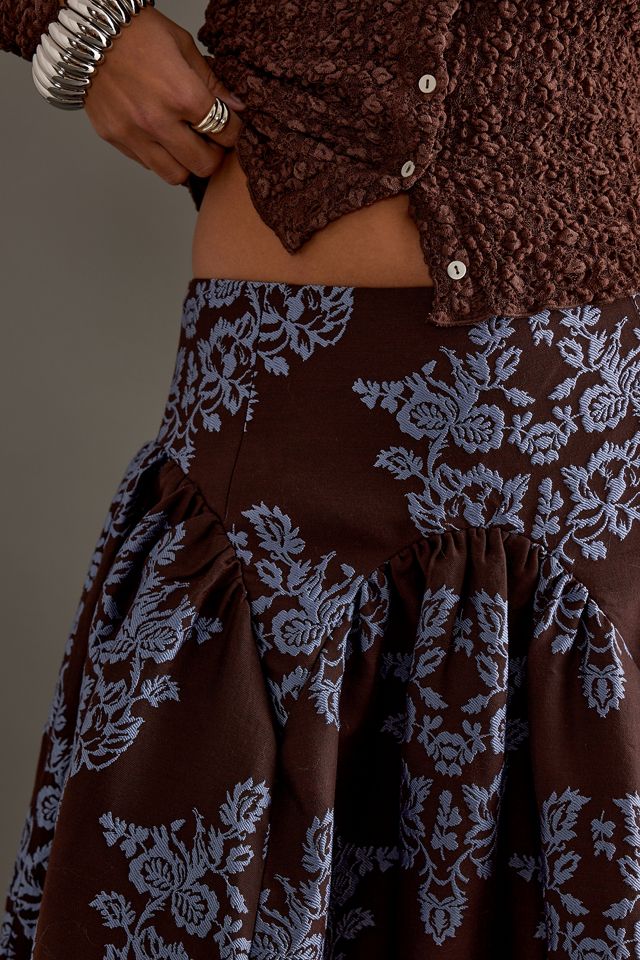 By Anthropologie Brocade Midi Skirt #6