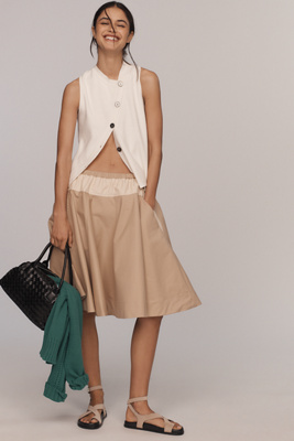 MAEVE SAFARI A-LINE KNEE-LENGTH CIRCLE SKIRT 