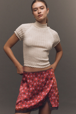 Maeve Lace-trim Mini Slip Skirt