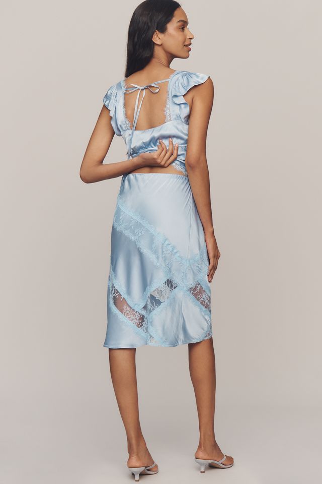 By Anthropologie Lace Panel Slip Skirt #2