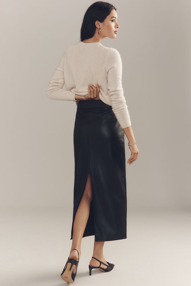 Maeve Faux-Leather Pencil Maxi Skirt