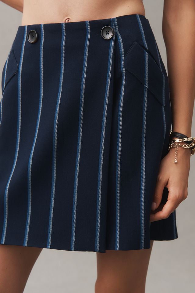 Maeve Stripe A-Line Mini Skirt #1