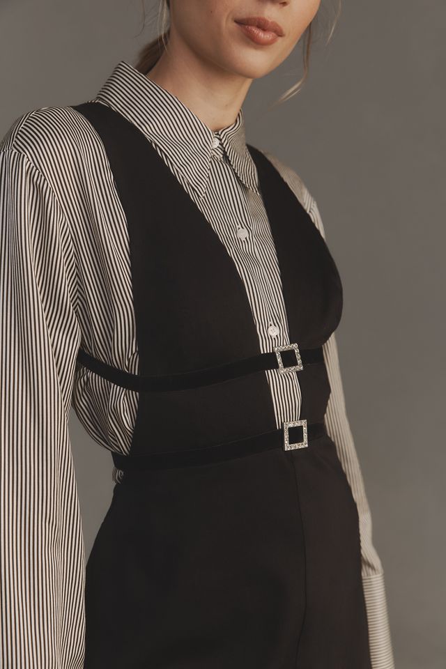 Maeve Glam Buckle Pinafore Mini Skirt #3