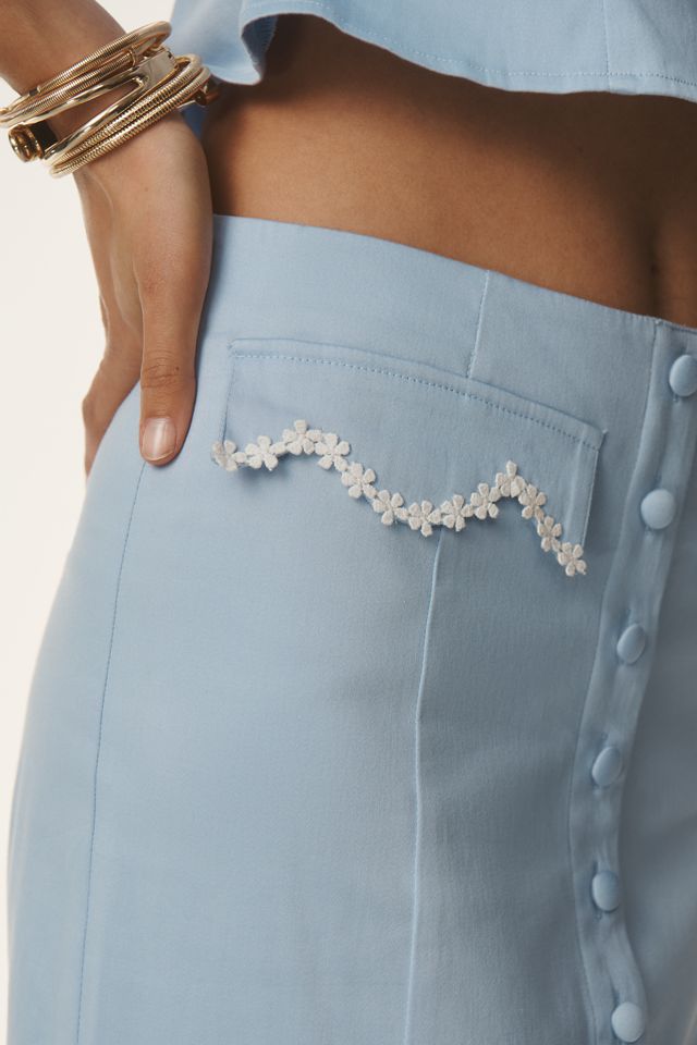 Maeve Fit & Flare Scallop Midi Skirt #3