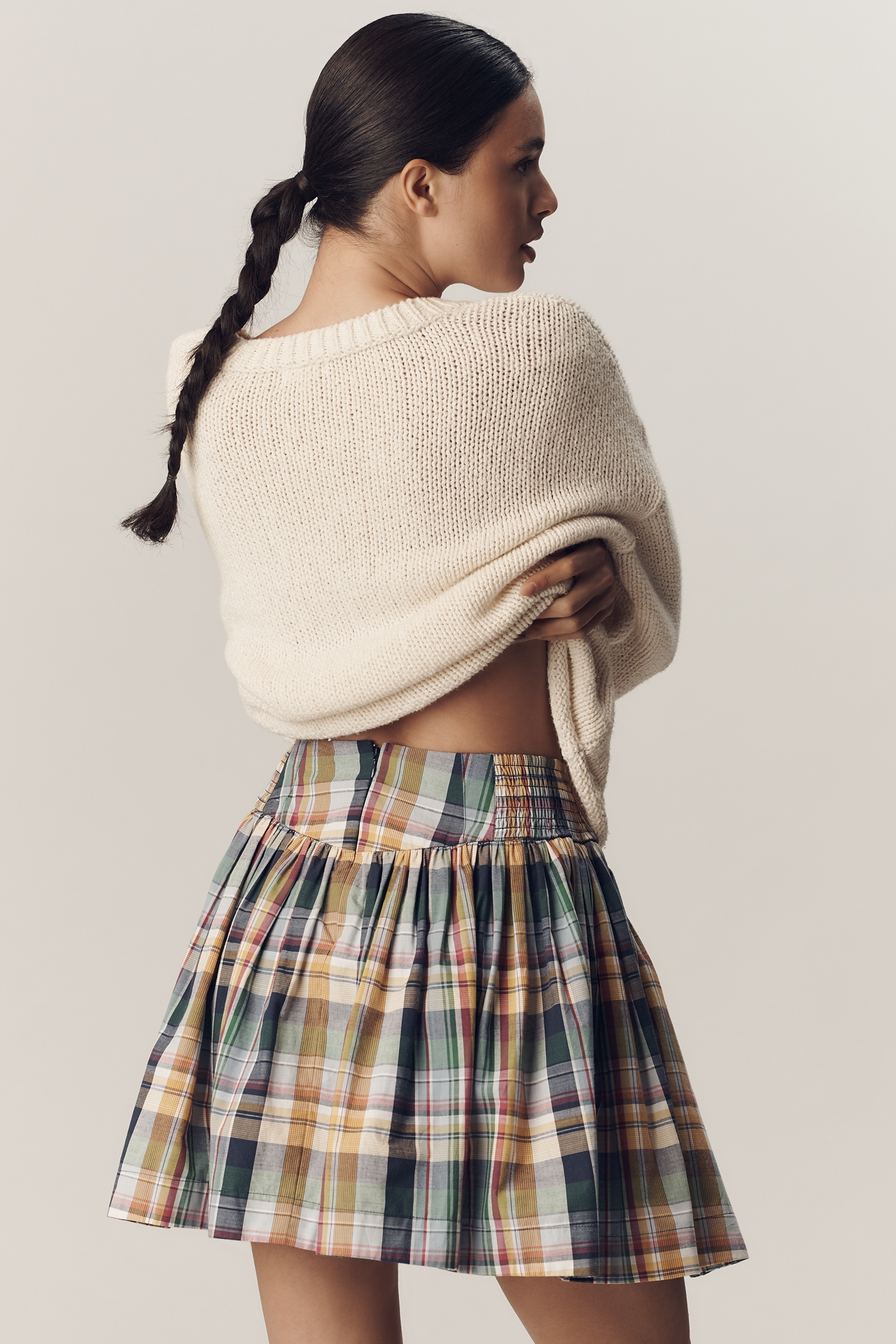 Maeve Basque-Waist Mini Skort