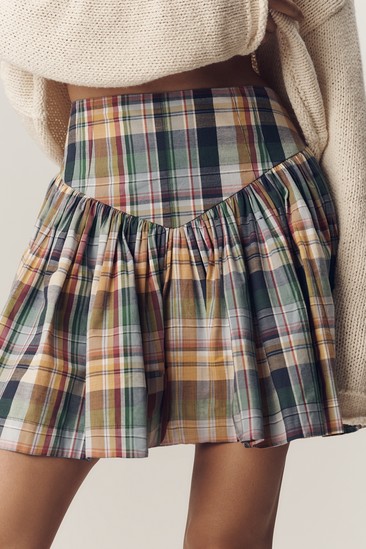 Maeve Basque-Waist Mini Skort