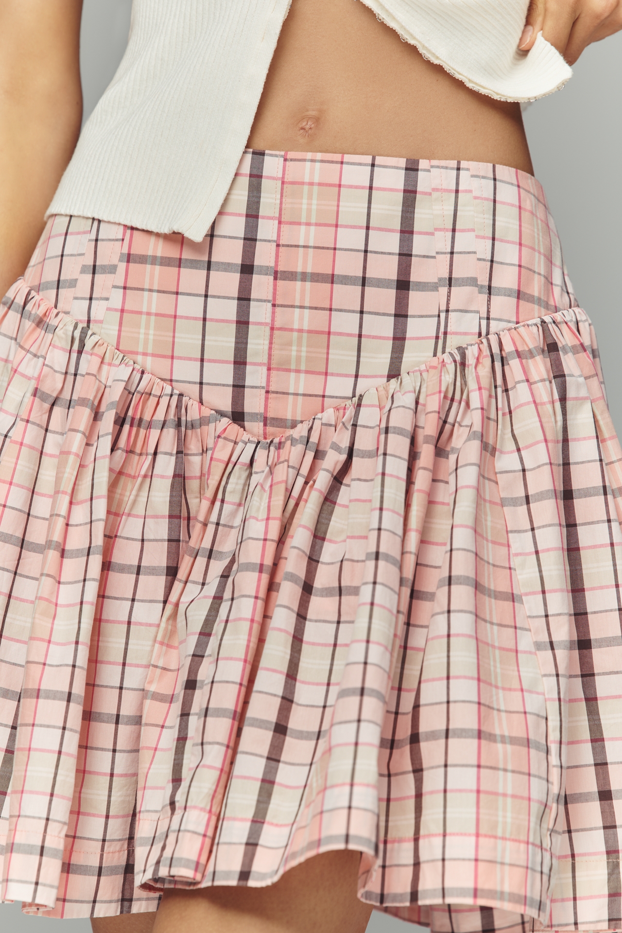 Maeve Basque-Waist Mini Skort