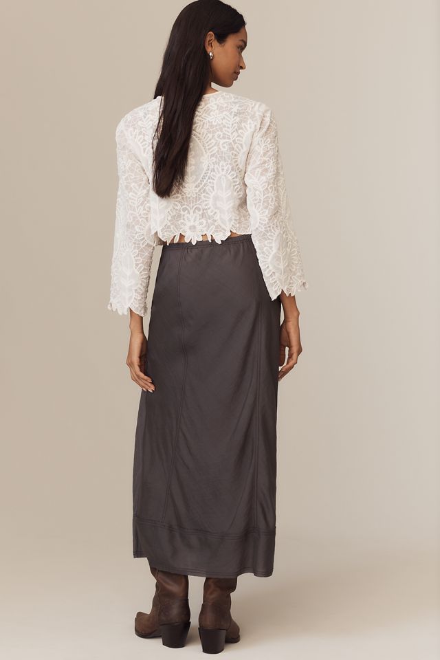 Pilcro Front-Ruffle Maxi Skirt #4