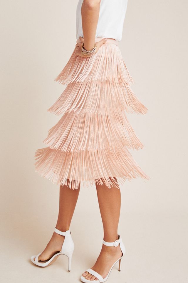 Maeve Velma Fringed Midi Skirt #1
