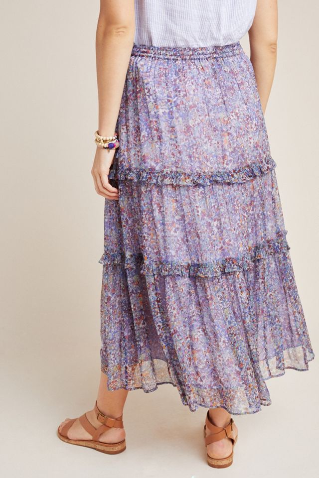 Maeve Seurat Tiered Midi Skirt #1