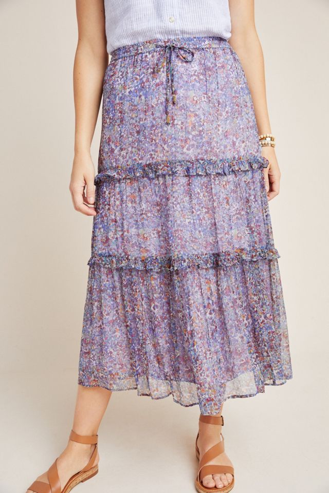 Maeve Seurat Tiered Midi Skirt #3