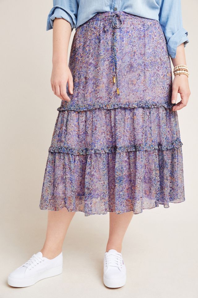 Maeve Seurat Tiered Midi Skirt #7