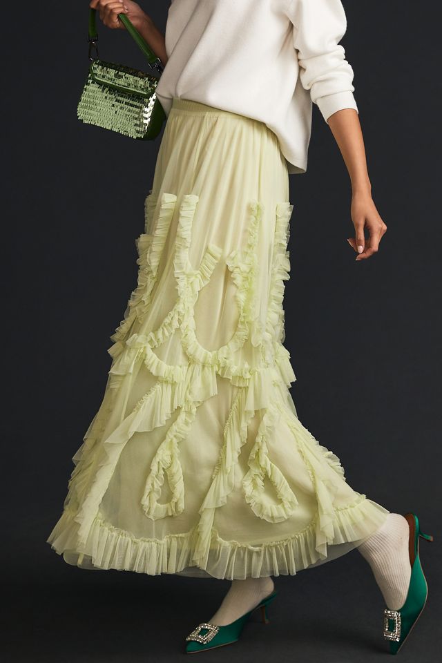 By Anthropologie Ruffled Tulle Skirt #1