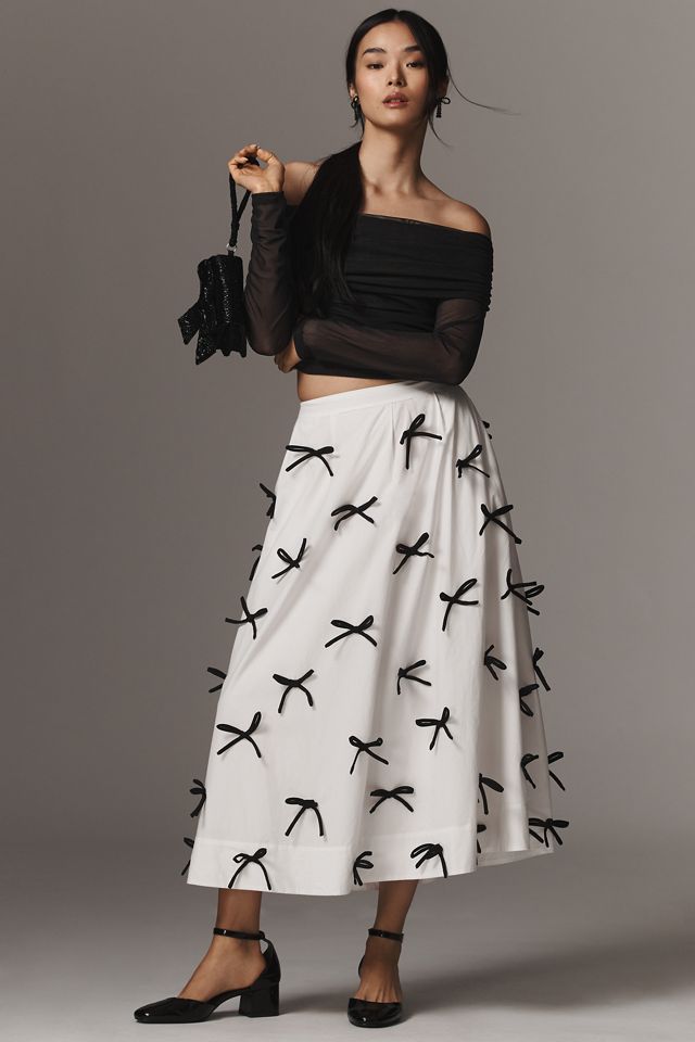 Maeve 3D Bows Midi Skirt #1