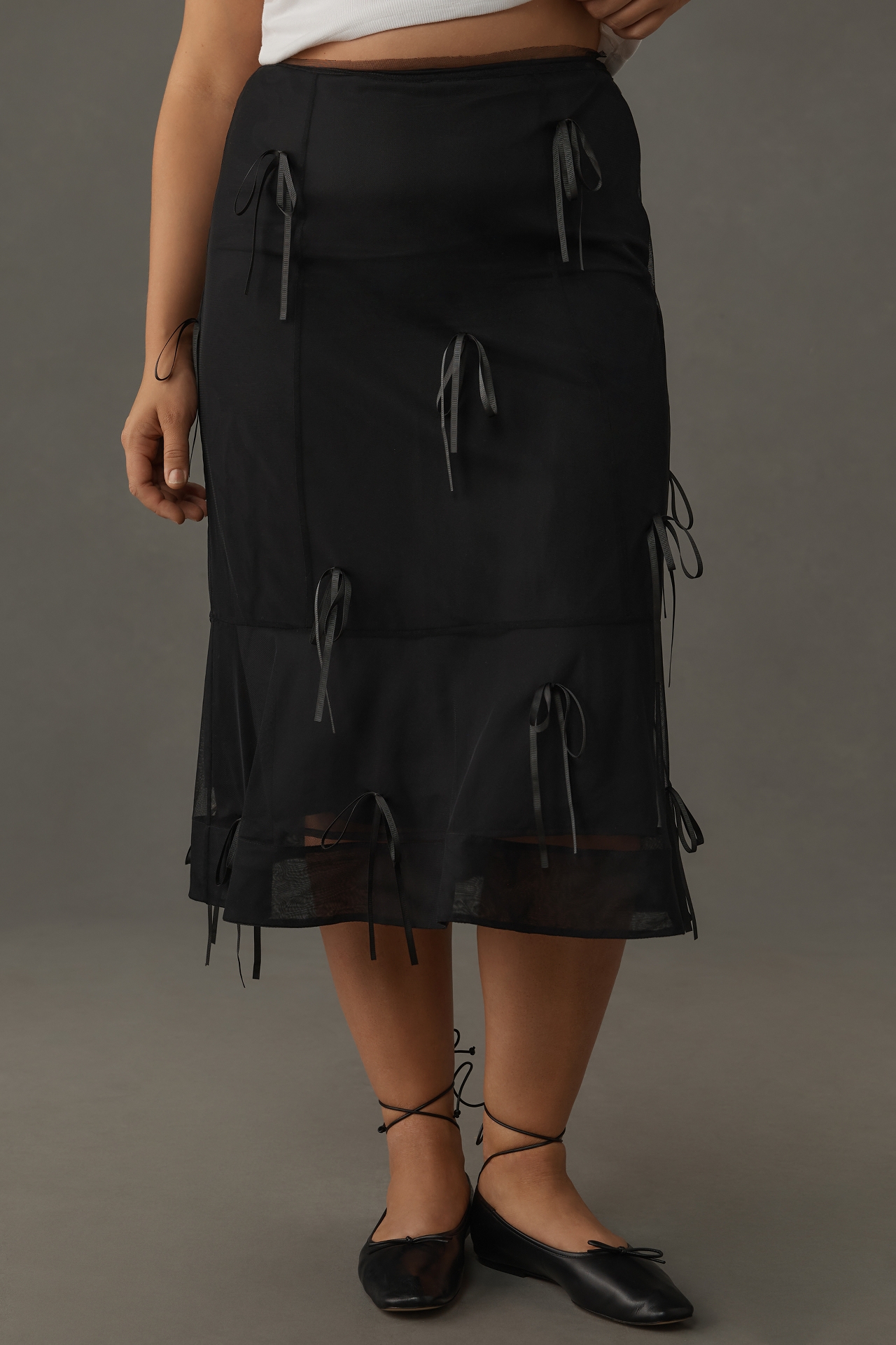 Maeve Ribbon Pencil Midi Skirt