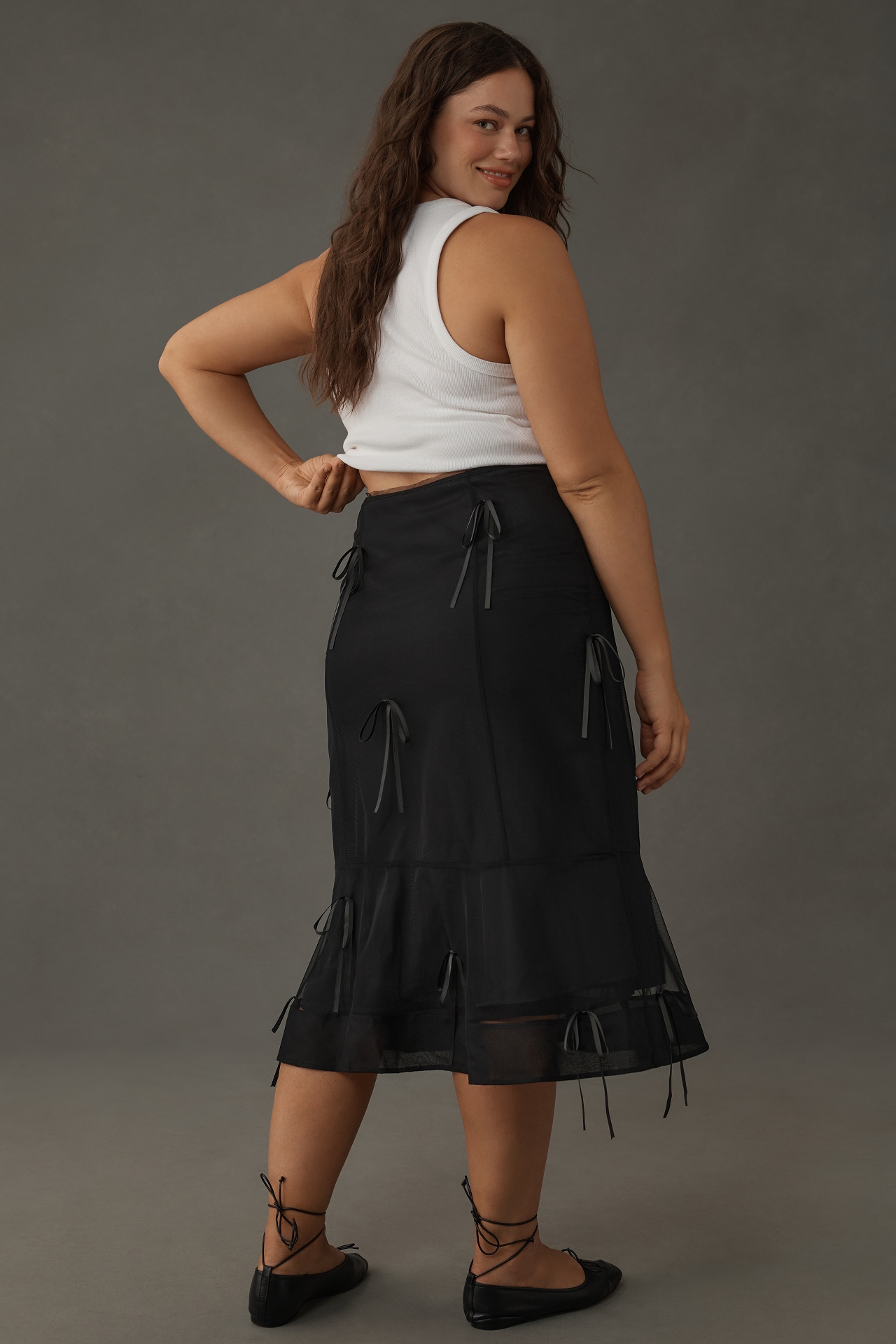 Maeve Ribbon Pencil Midi Skirt