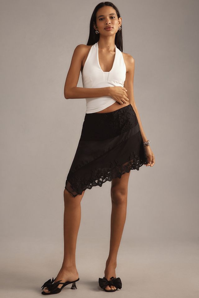 Maeve Asymmetrical Lace Trim Skirt Anthropologie UK