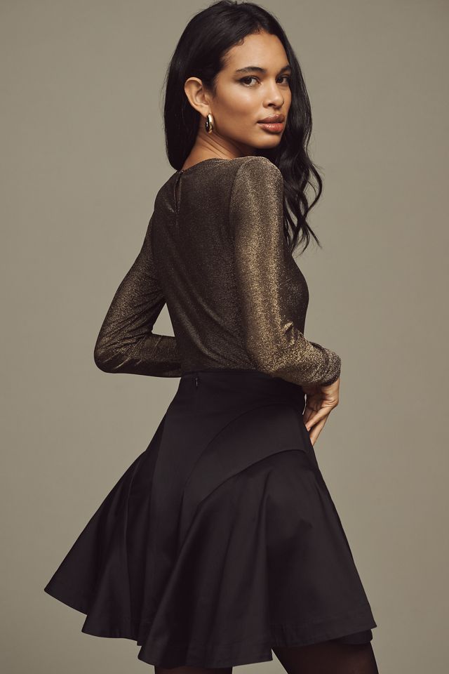 Maeve High-Waisted Structured Full Mini Skirt #1