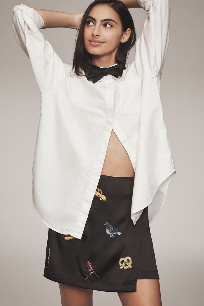 Maeve New York, New York Beaded Mini Skirt