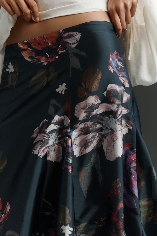By Anthropologie Taffeta Godet Midi Skirt #3
