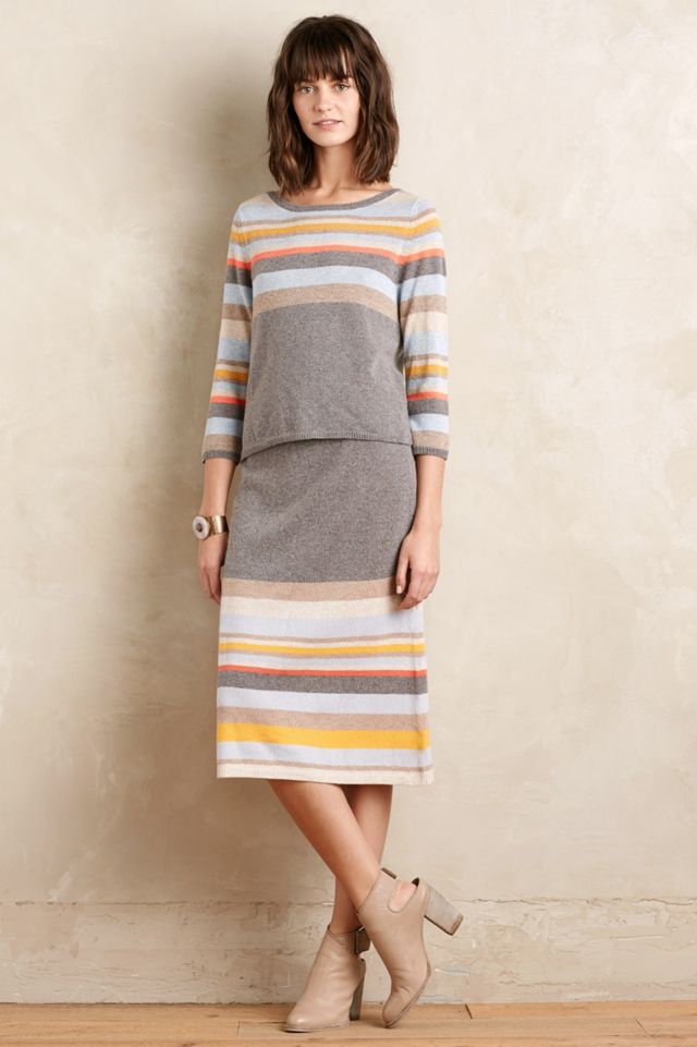 Striped Midi Sweater Skirt #3