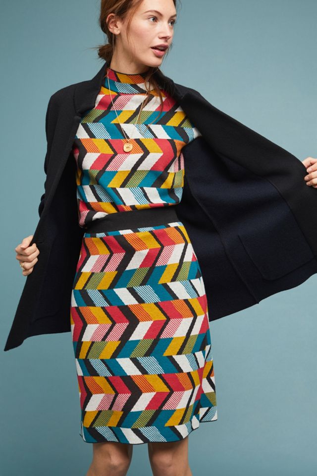 Geometric Pencil Skirt