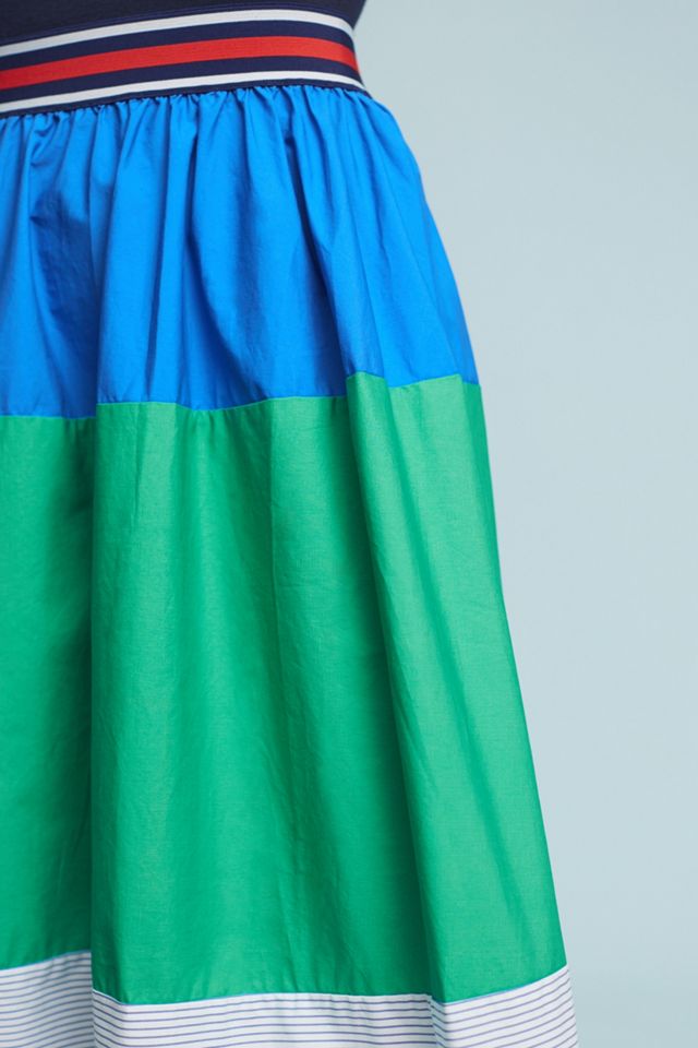 Colorblocked Poplin Skirt #1