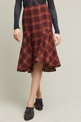 plaid skirt anthropologie