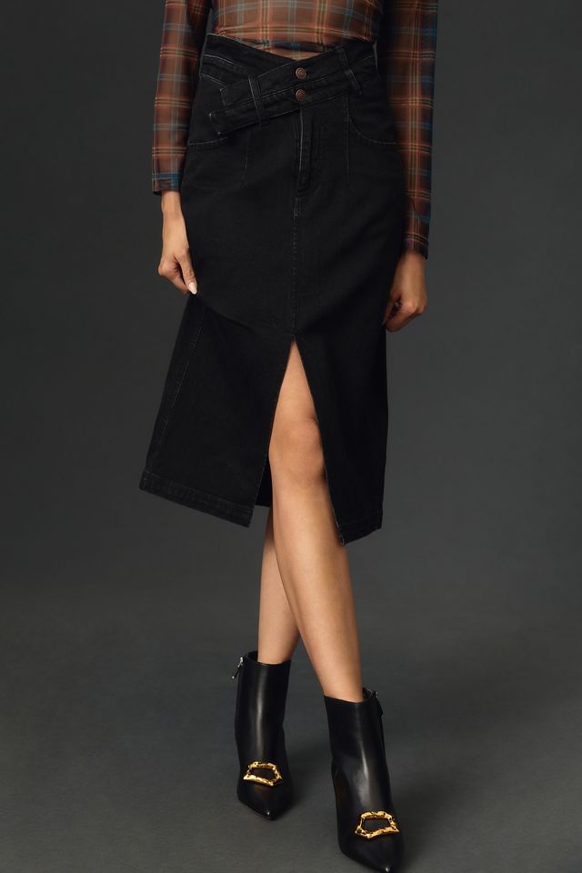 The Arden Double-Waist Midi Skirt by Pilcro #5