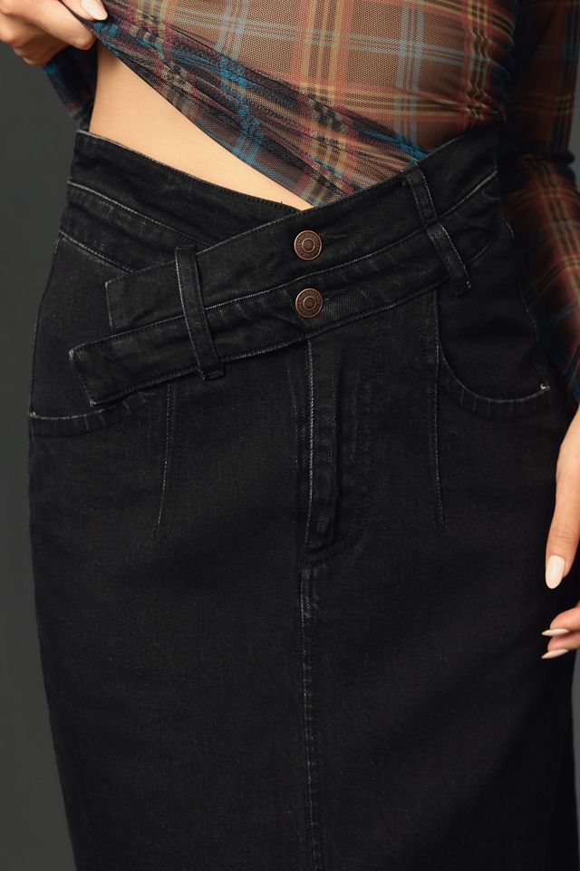 The Arden Double-Waist Midi Skirt by Pilcro #7