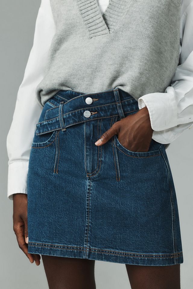 Pilcro Double Waist Denim Mini Skirt #1