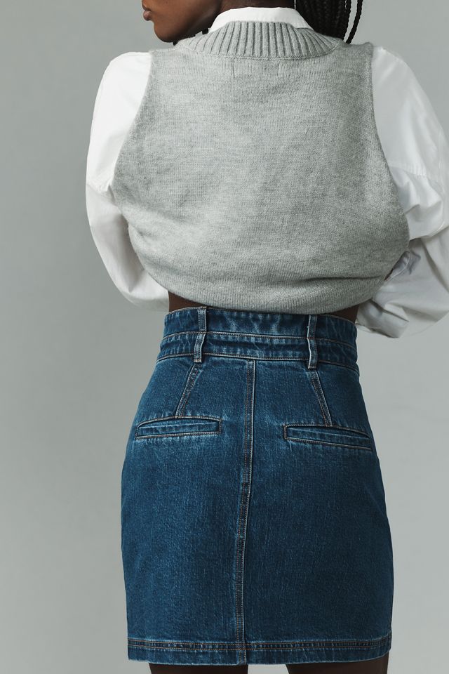 Pilcro Double Waist Denim Mini Skirt #3