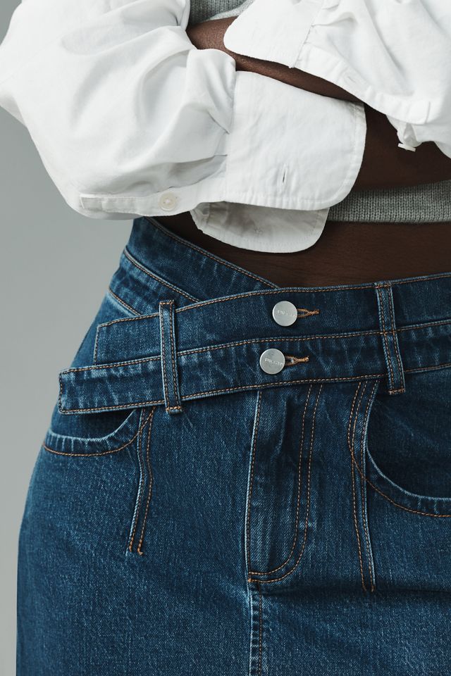 Pilcro Double Waist Denim Mini Skirt #4