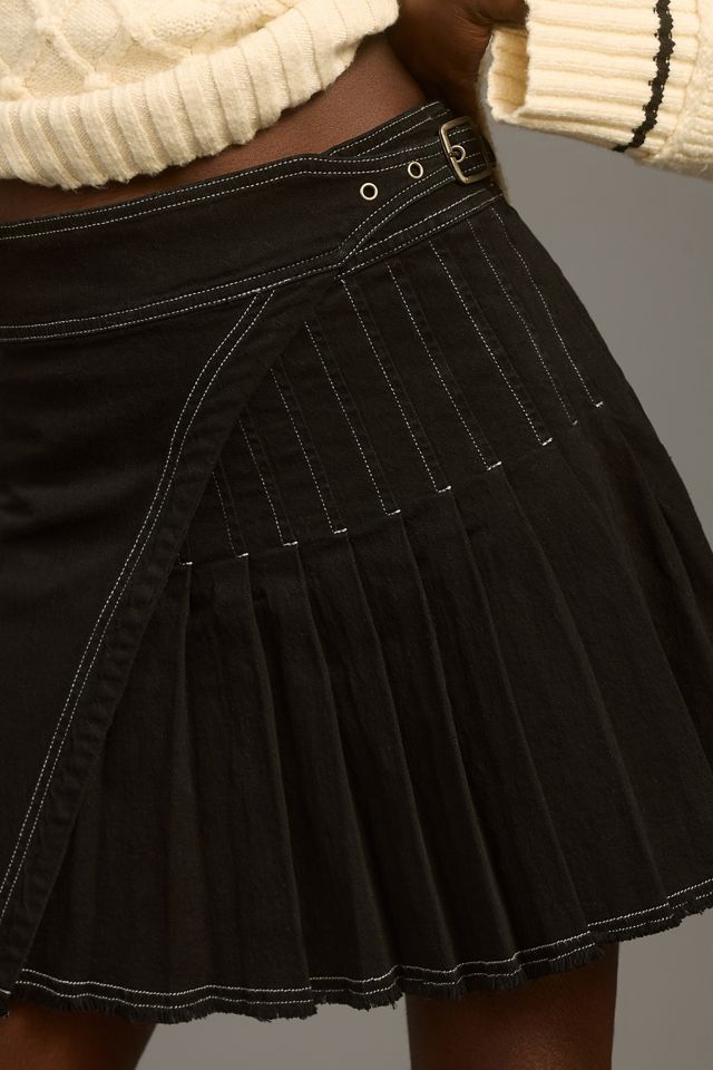 Pilcro Surplice Pleated Kilt Mini Skirt #1